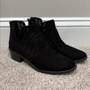 New Directions Black Cutout Ankle Booties